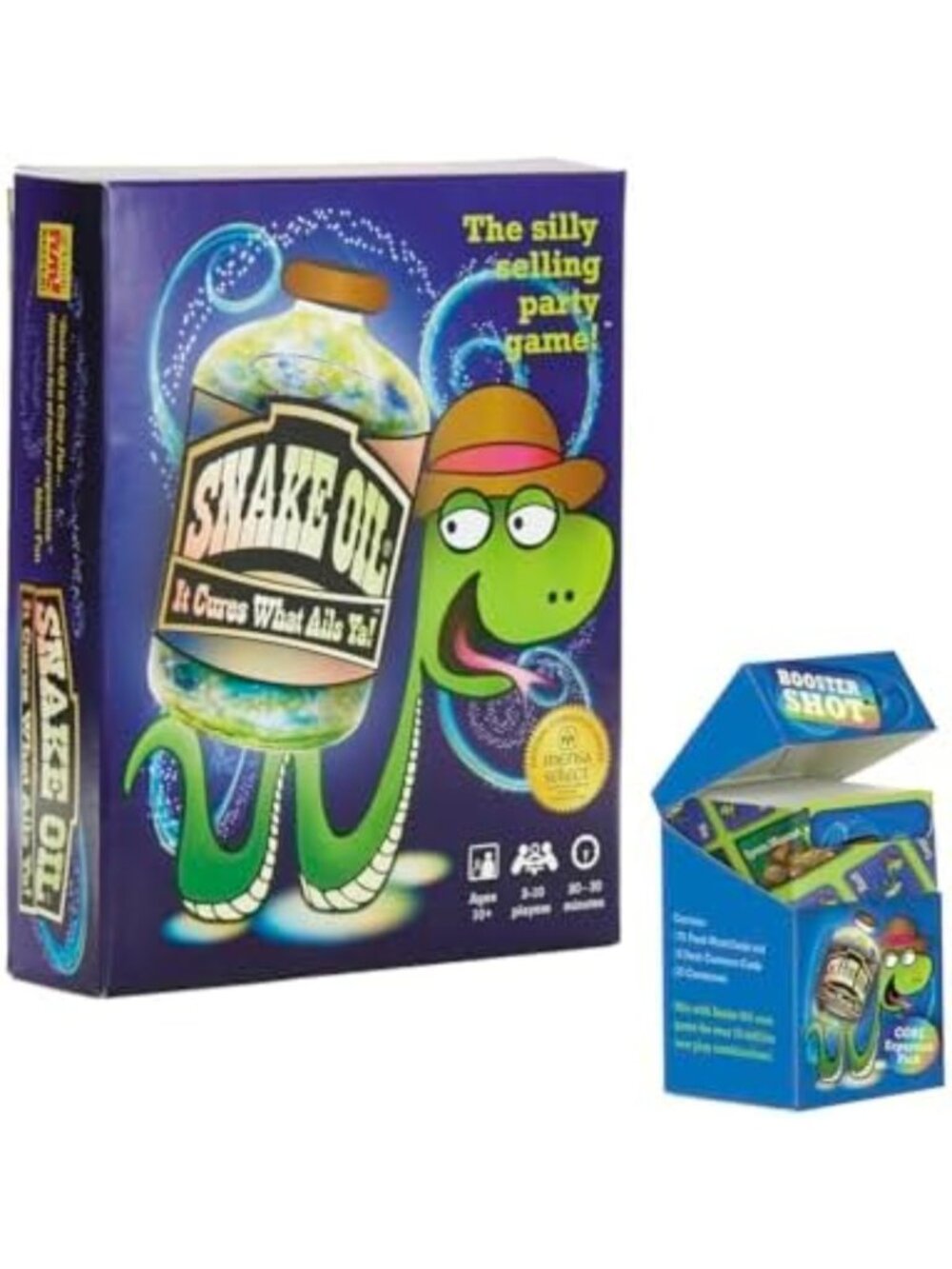 Hilarious Snake Oil Party Game + Booster Pack - Fun Card Game for All Ages!